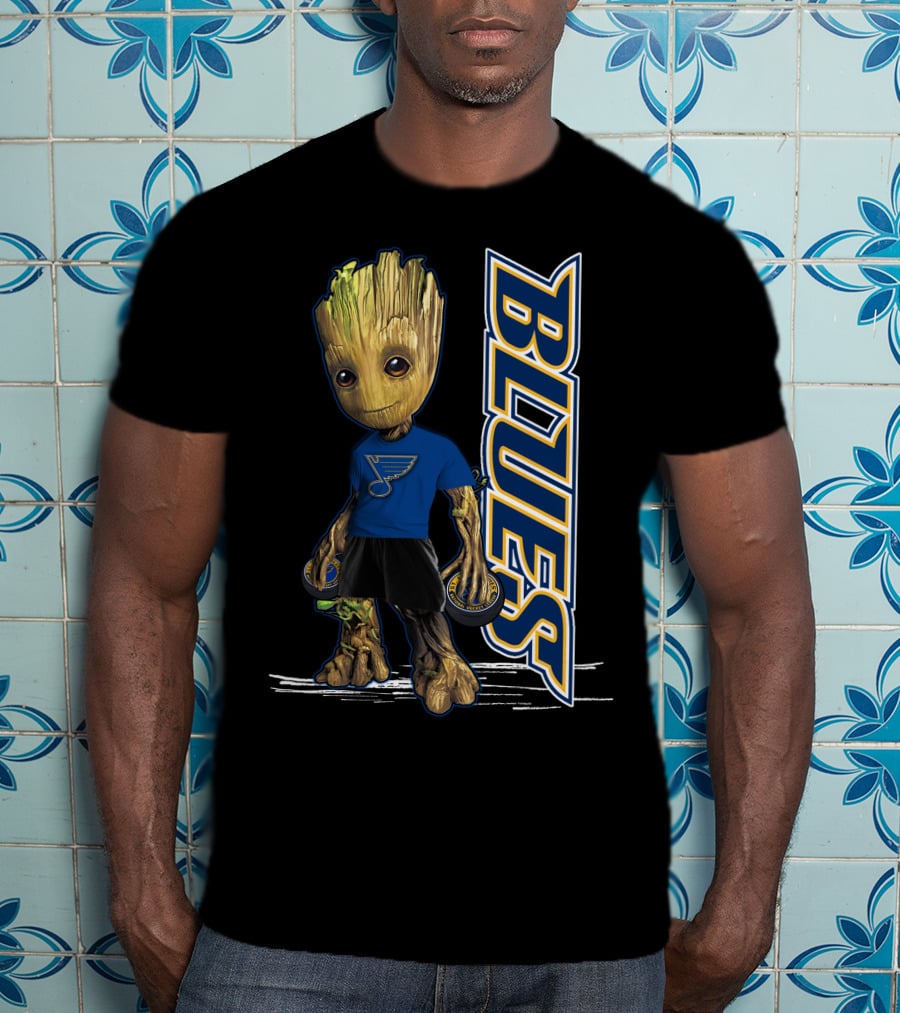 Groot St. Louis Blues NHL Character Crossover T-Shirt