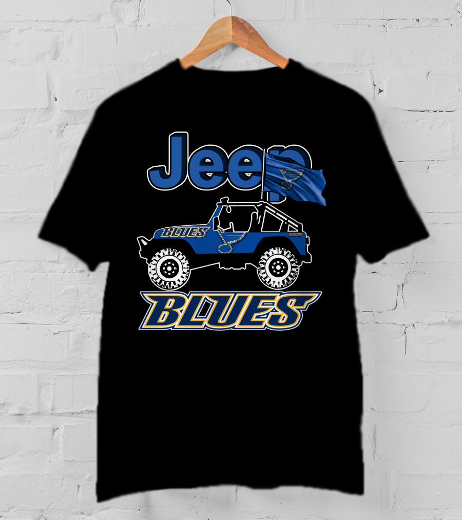 Jeep St. Louis Blues Flag And Vehicle Fan Gear T-Shirt
