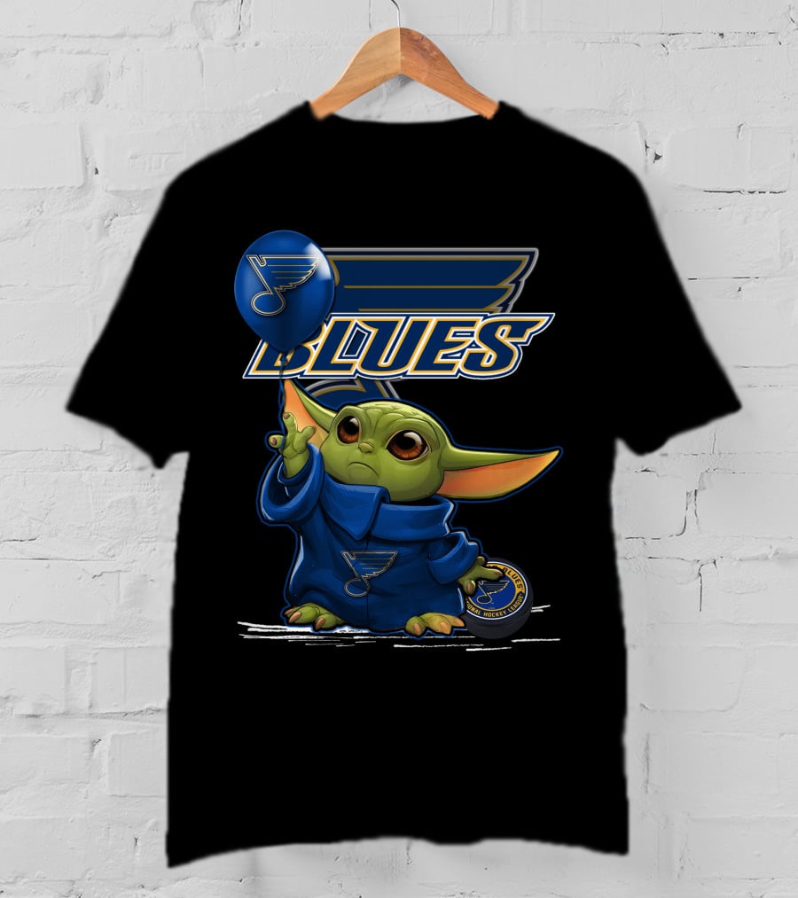 Yoda Baby St. Louis Blues Logo Balloon T-Shirt