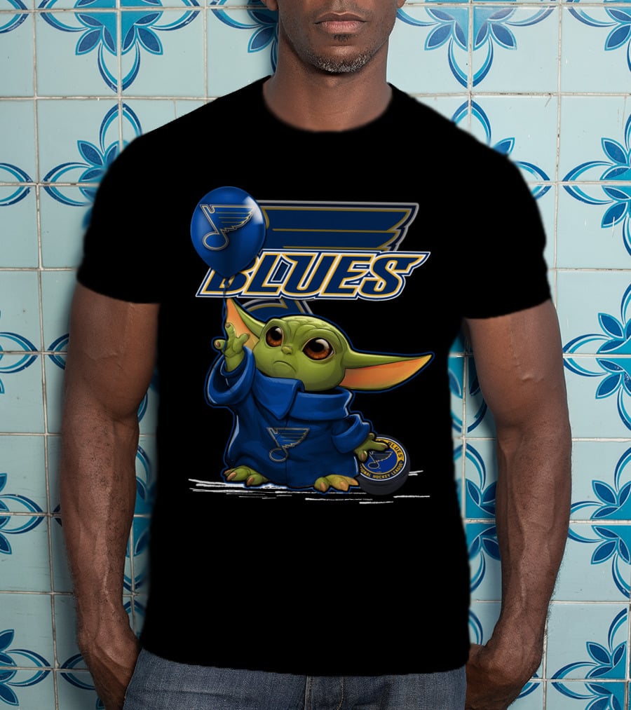 Yoda Baby St. Louis Blues Logo Balloon T-Shirt