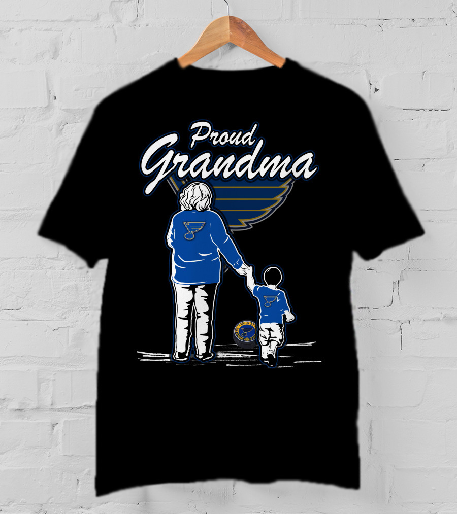 Proud Grandma St. Louis Blues Hockey Family Fan T-Shirt