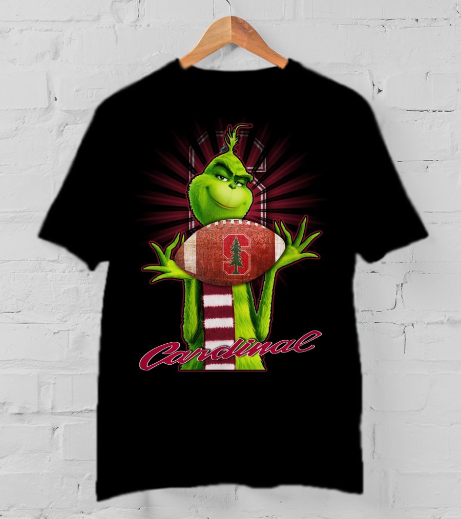 Grinch Holding Stanford Football Cardinal T-Shirt