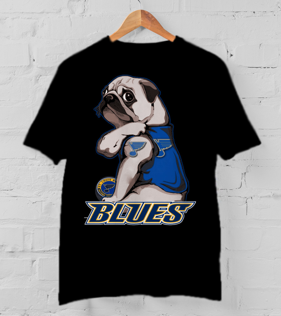 Pug St. Louis Blues Hockey Fan T-Shirt