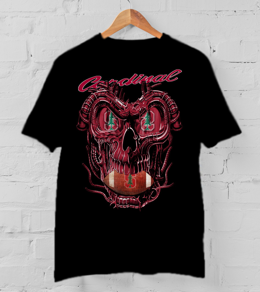 Cardinal Dragonskull Stanford Football Logo With Tree T-Shirt