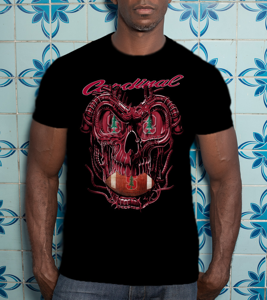 Cardinal Dragonskull Stanford Football Logo With Tree T-Shirt