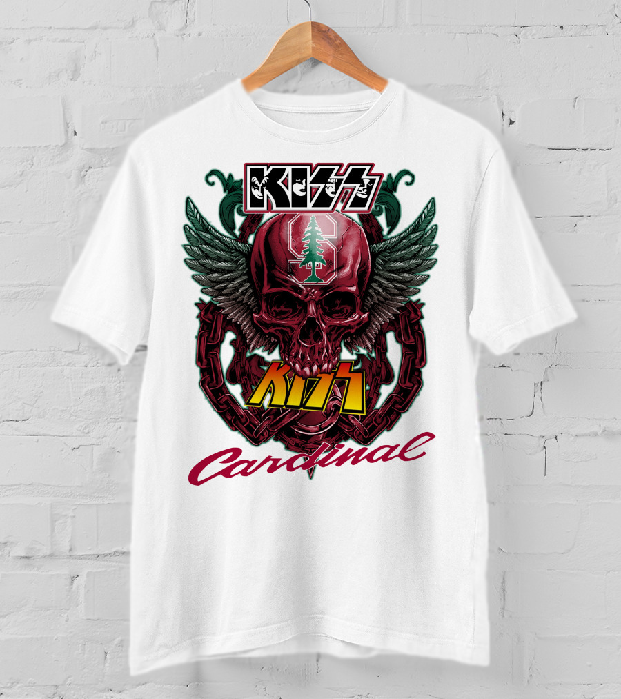 KISS Stanford Cardinal Winged Skull Chains T-Shirt