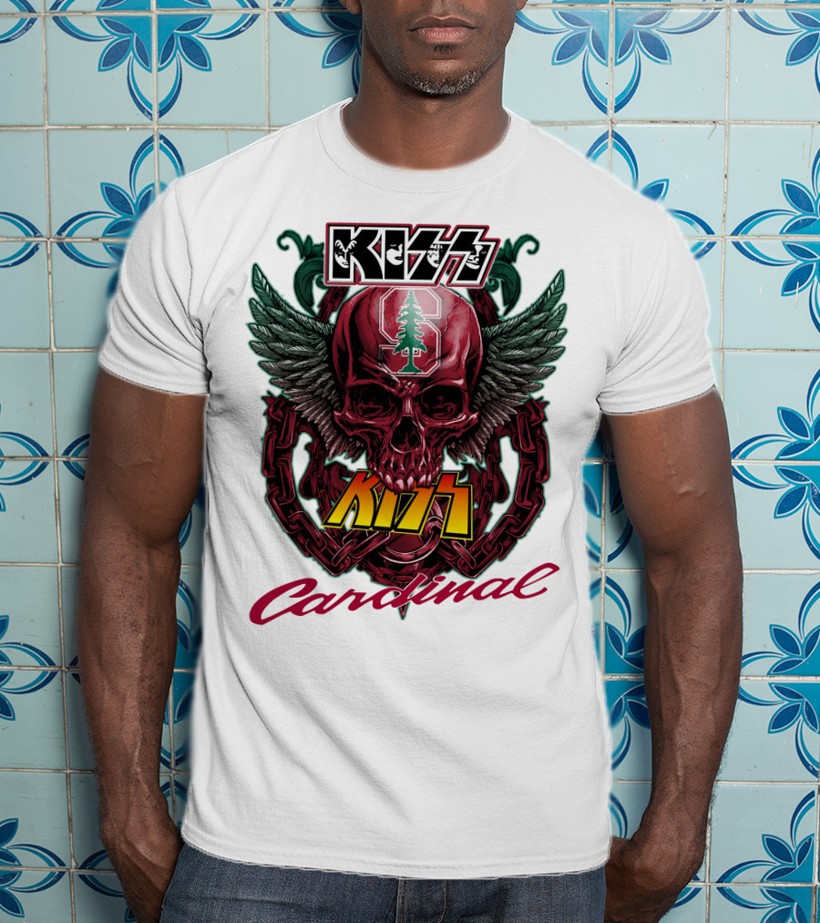 KISS Stanford Cardinal Winged Skull Chains T-Shirt