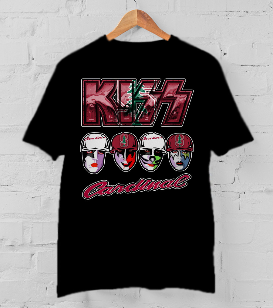 Kiss Stanford Cardinal Makeup Faces With Hats T-Shirt