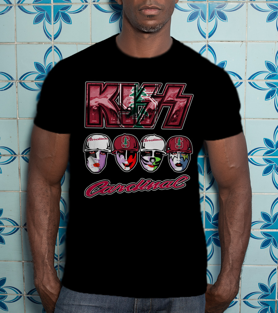Kiss Stanford Cardinal Makeup Faces With Hats T-Shirt