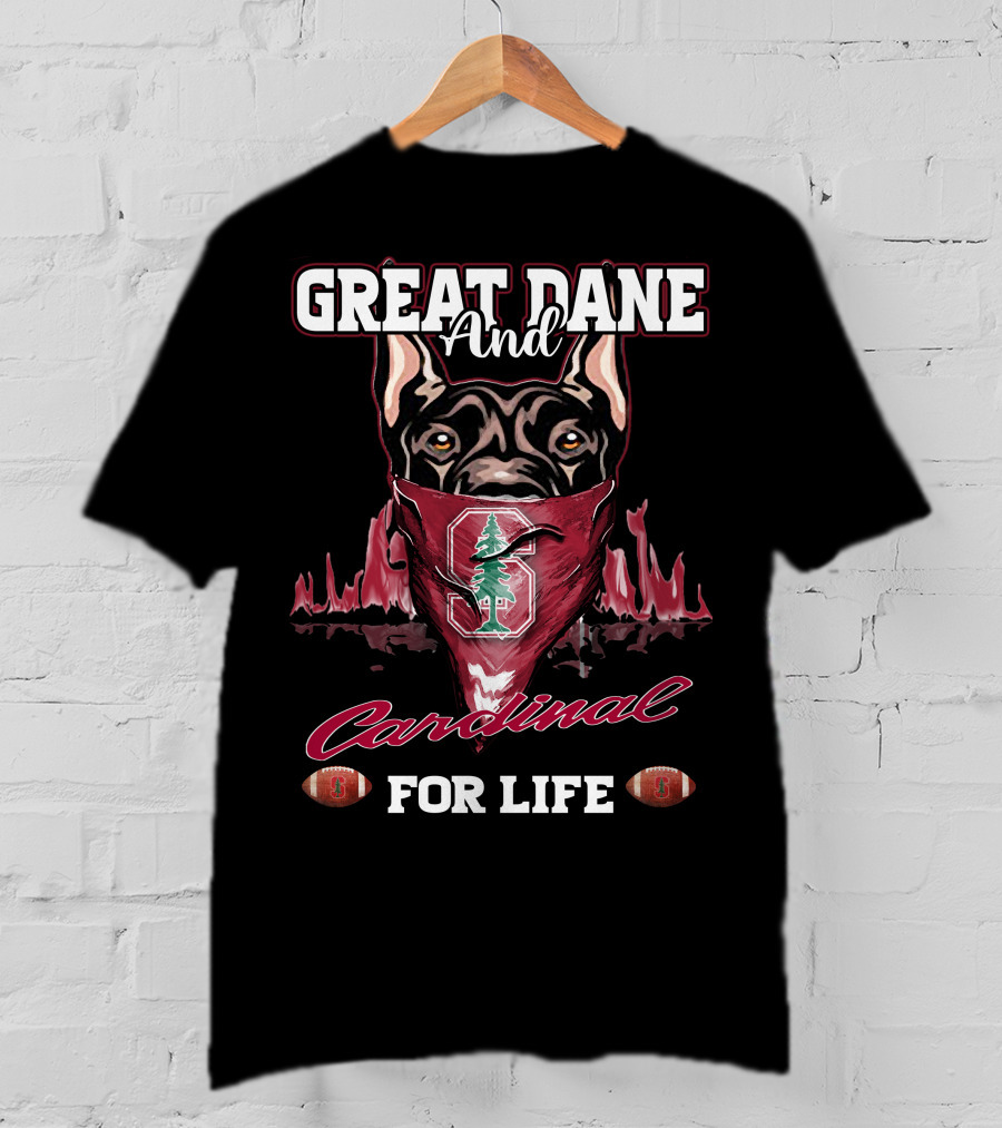 Great Dane And Cardinal For Life Stanford T-Shirt