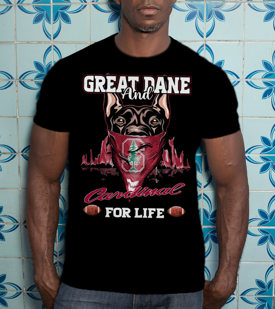 Great Dane And Cardinal For Life Stanford T-Shirt