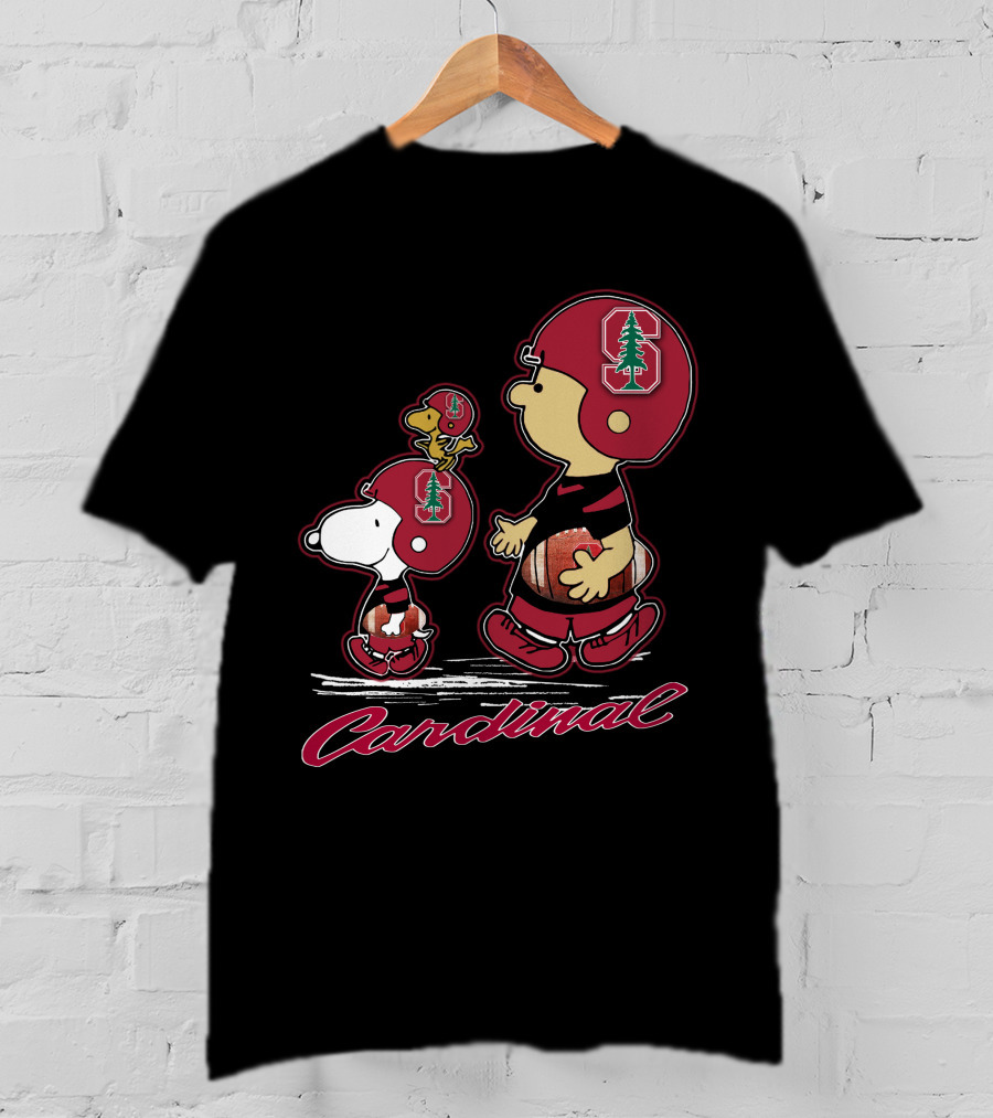 Snpfootball Stanford Cardinal Peanuts Characters Football Helmets T-Shirt