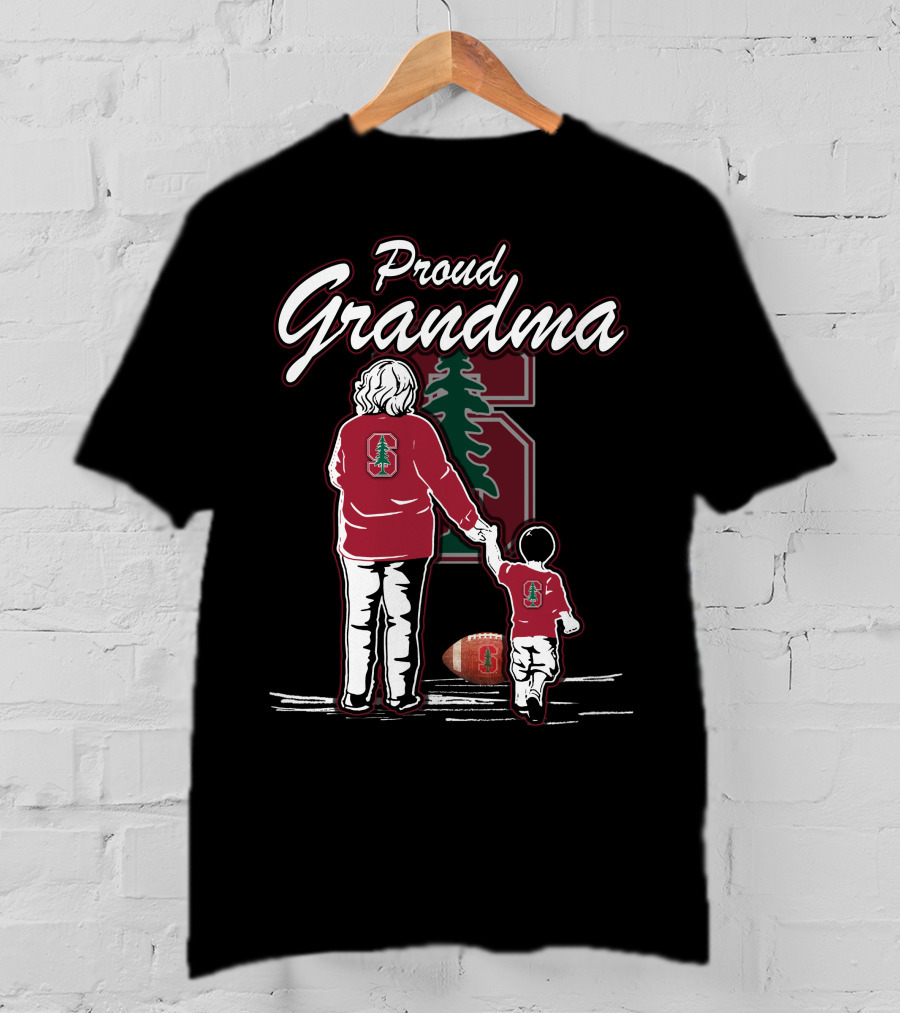 Proud Grandma Stanford Cardinal Football Fan With Logo And Tree T-Shirt