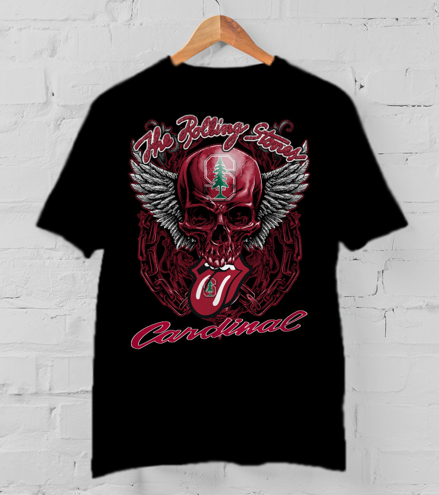 The Rolling Stones Stanford Cardinal Skull With Wings And Tongue T-Shirt