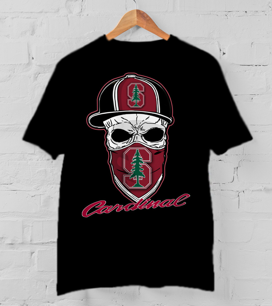 Stanford Cardinal Skull Hat T-Shirt