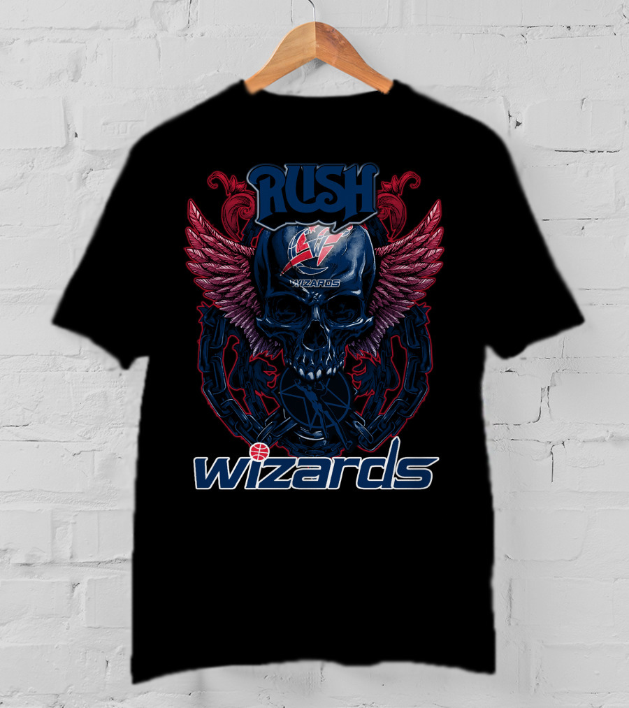 Rush Washington Wizards Skull Wings T-Shirt