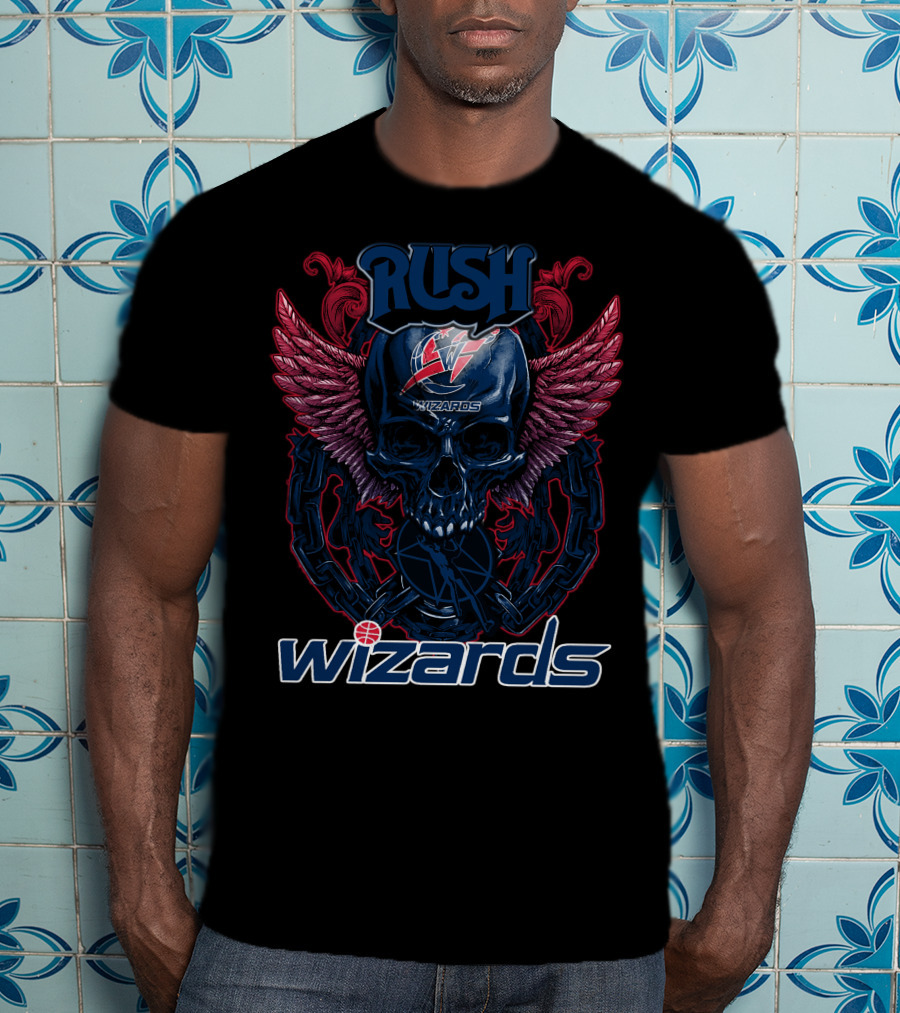 Rush Washington Wizards Skull Wings T-Shirt