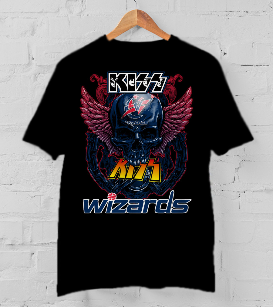KISS Washington Wizards Skull Wings T-Shirt