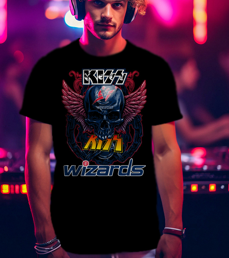 KISS Washington Wizards Skull Wings T-Shirt