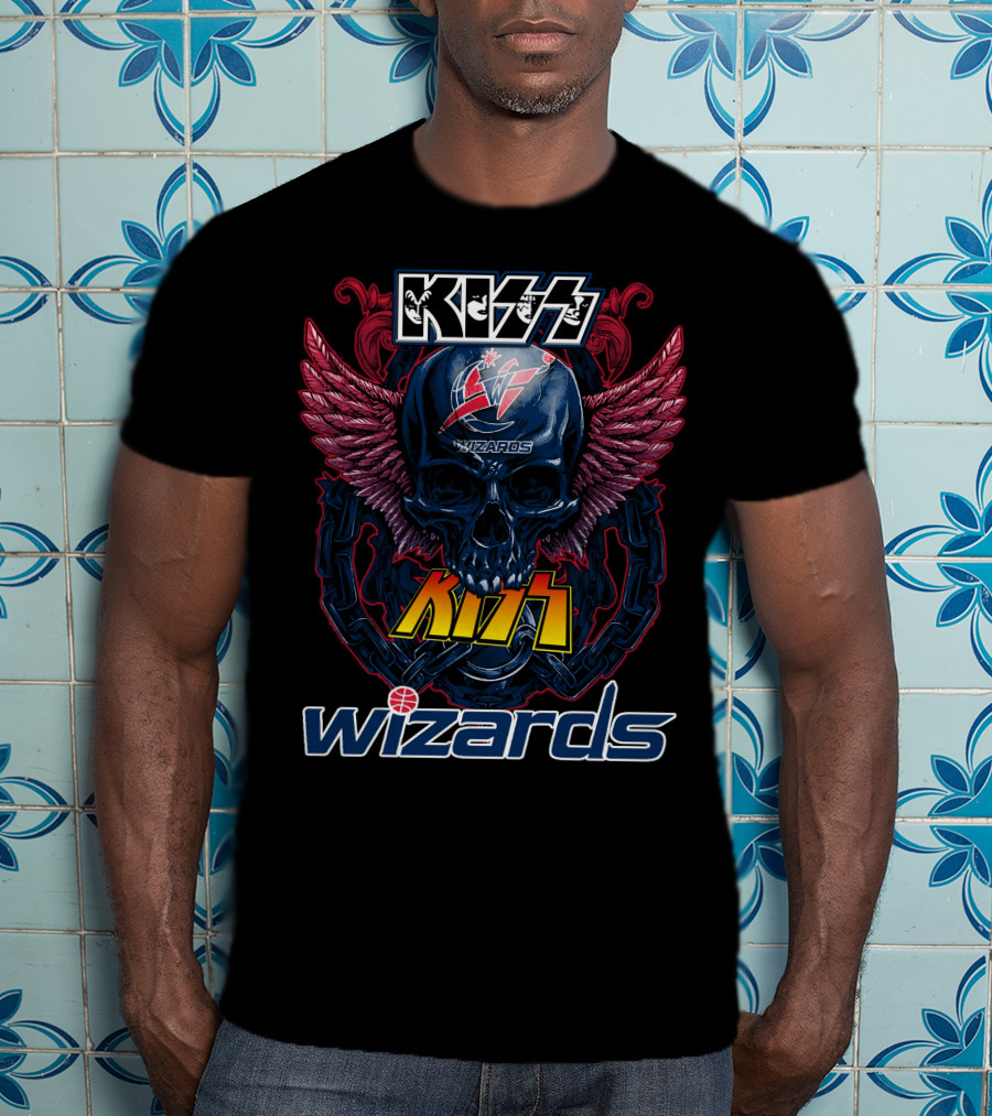 KISS Washington Wizards Skull Wings T-Shirt