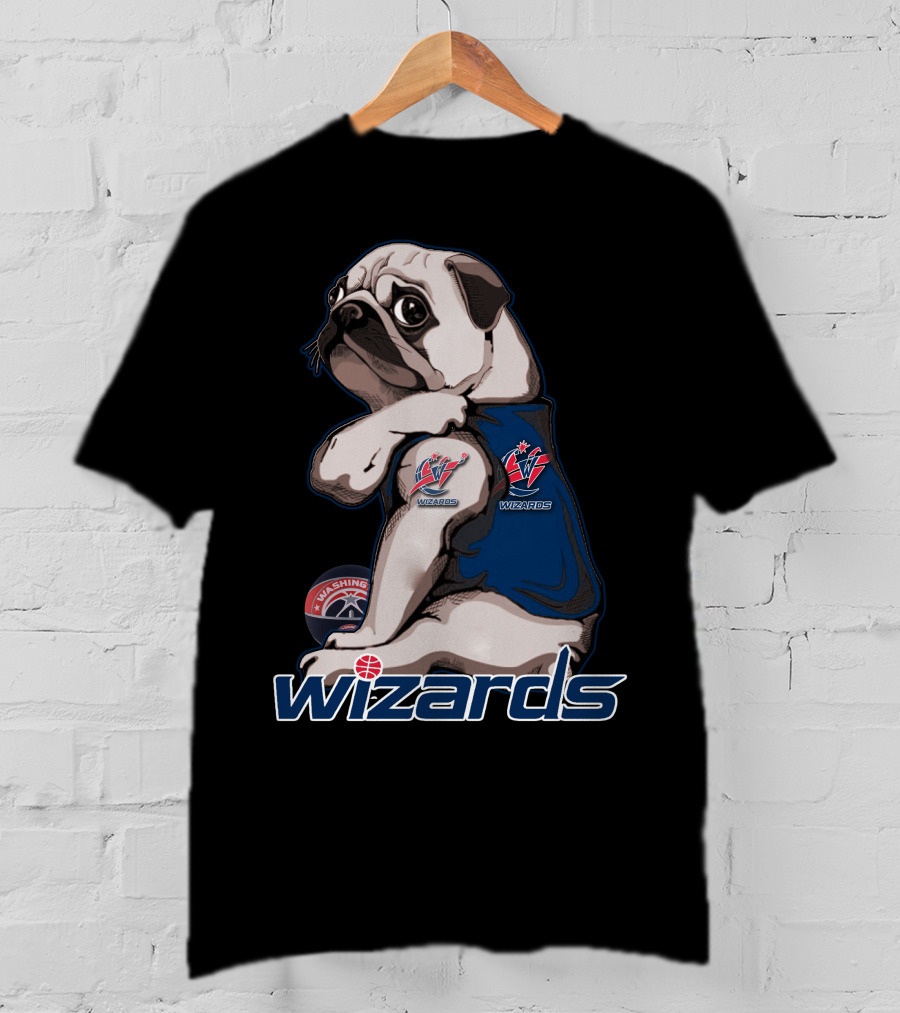Pug With Washington Wizards Logos And Vest T-Shirt
