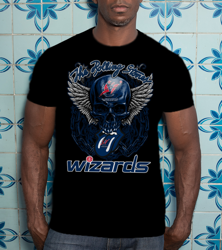 The Rolling Stones Washington Wizards Skull Logo Collaboration T-Shirt