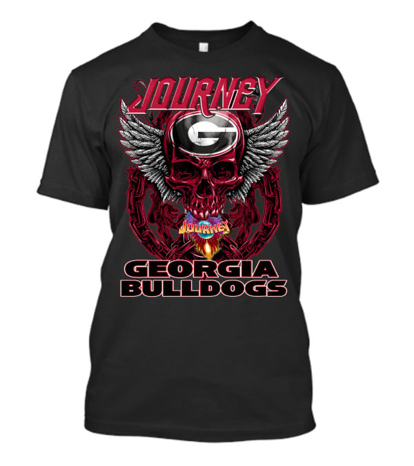 Journey Georgia Bulldogs Skull Wings T-Shirt