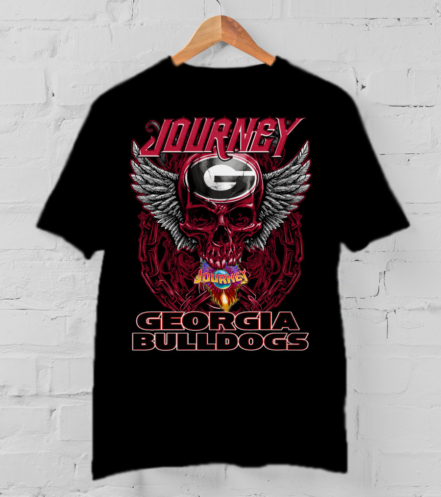 Journey Georgia Bulldogs Skull Wings T-Shirt