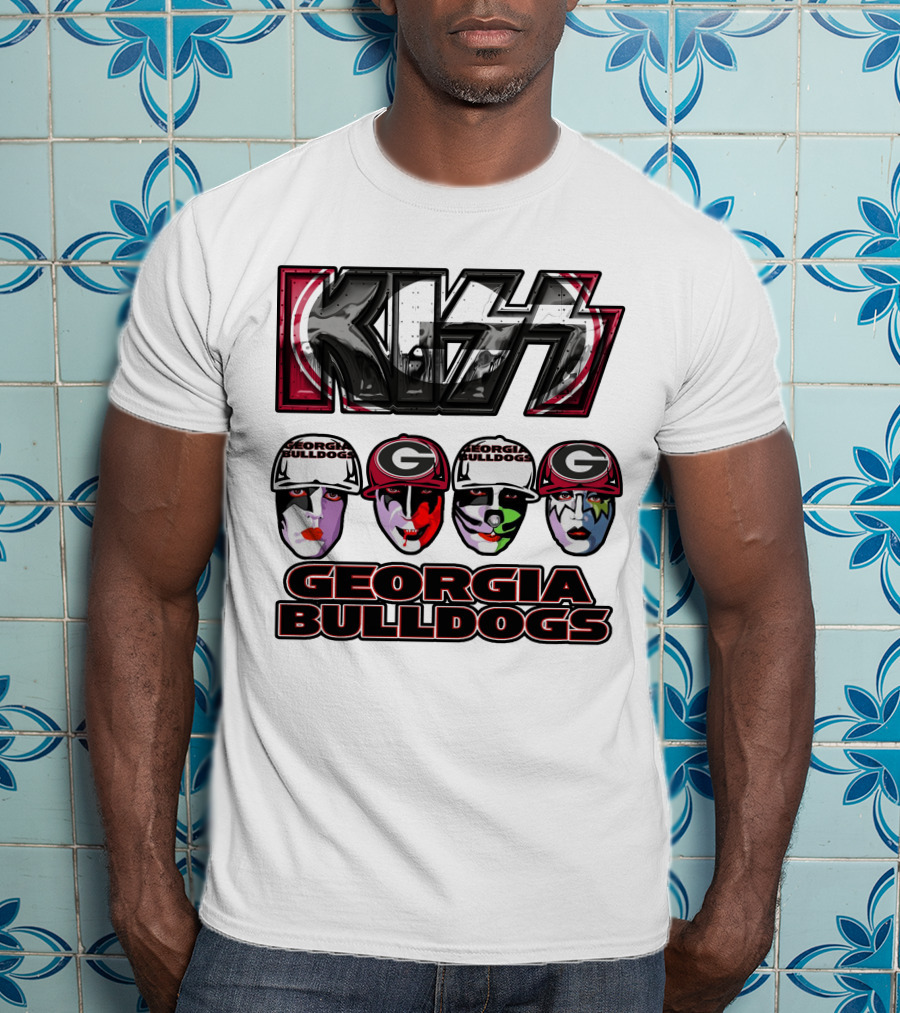 KISS Georgia Bulldogs Mascots Rock Band Makeup T-Shirt