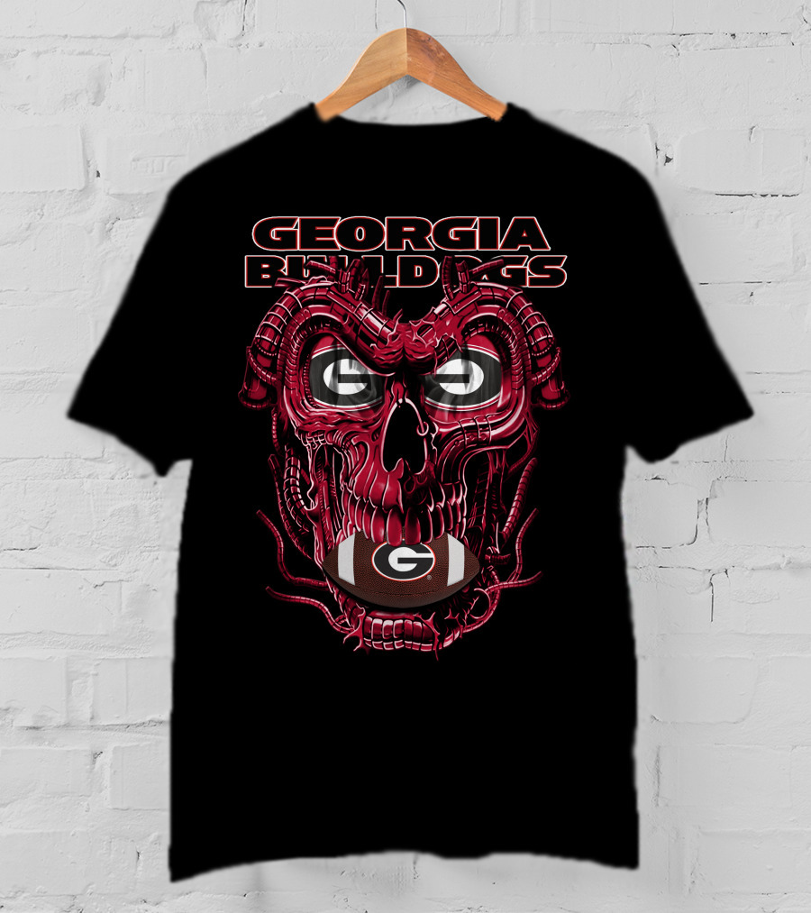 Georgia Bulldogs Dragonskull G Logo Football T-Shirt