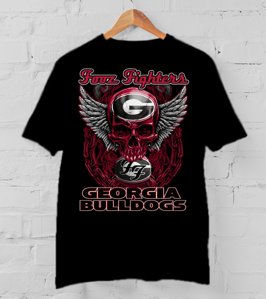 Foo Fighters Georgia Bulldogs G Skull Wings T-Shirt