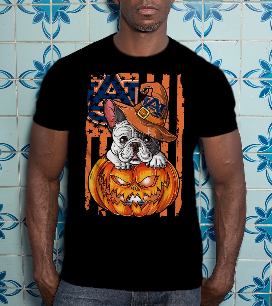 Auburn Tigers Bulldog Halloween Pumpkin T-Shirt