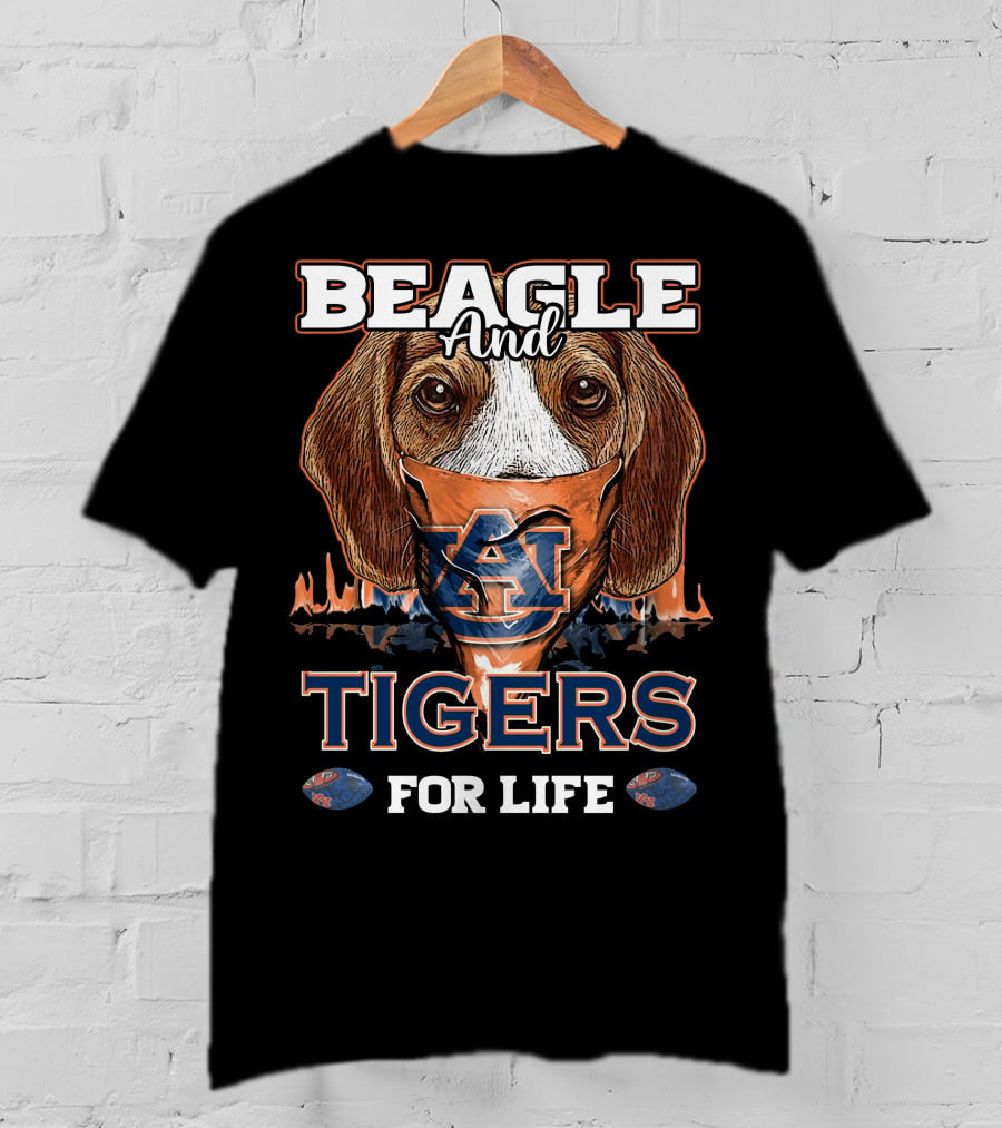 Beagle And Auburn Tigers For Life T-Shirt