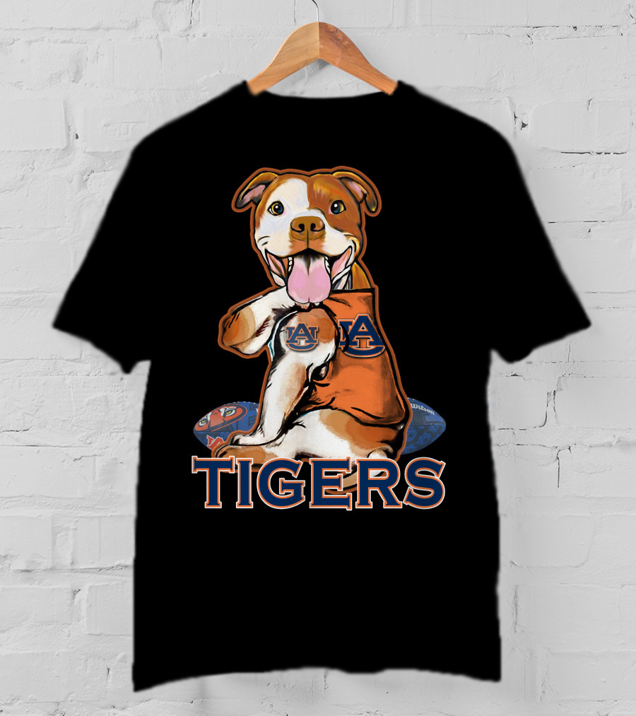 Pittbull Auburn Tigers AU Logo Football T-Shirt