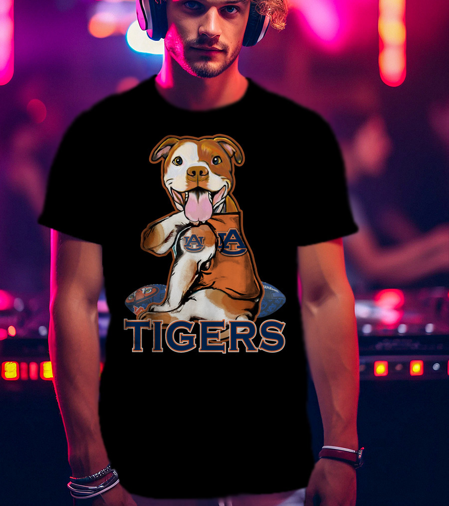 Pittbull Auburn Tigers AU Logo Football T-Shirt