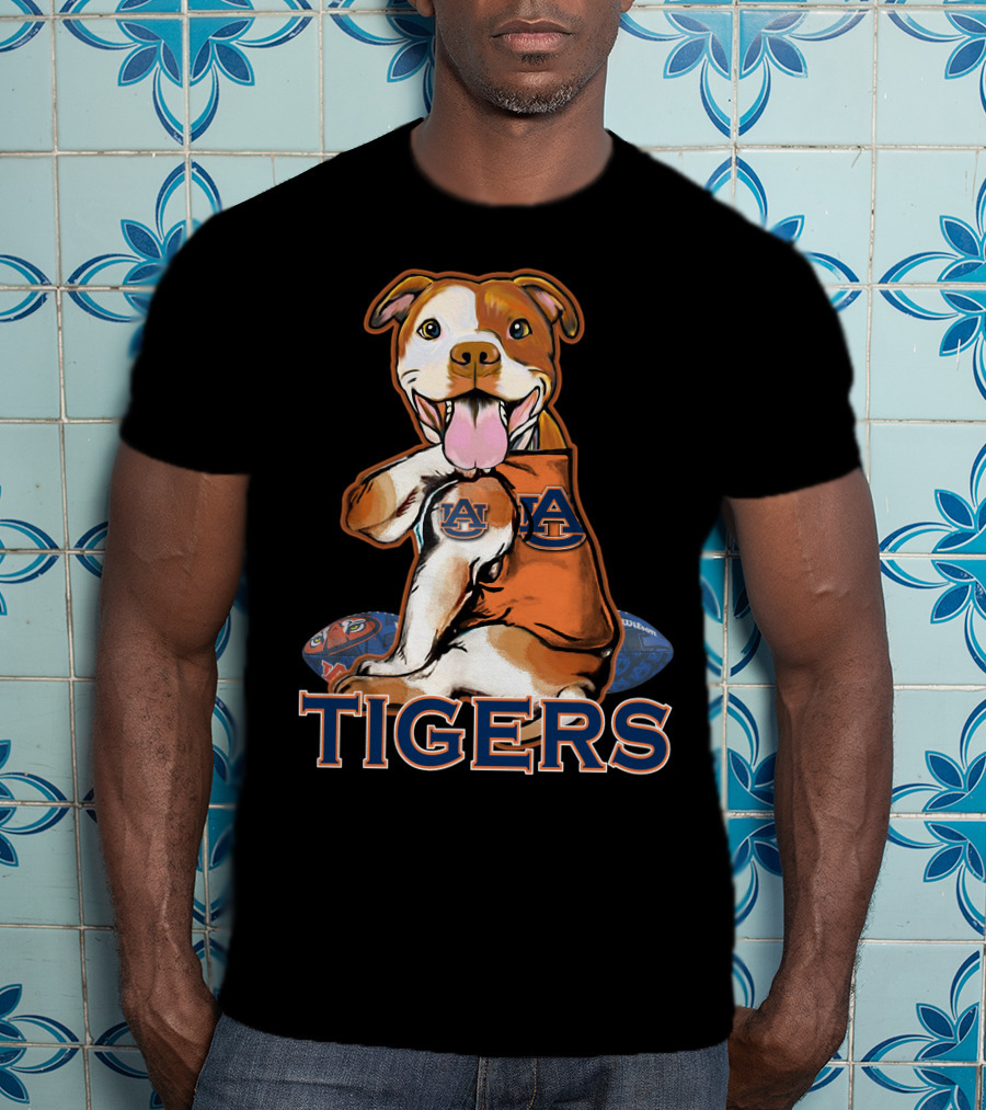 Pittbull Auburn Tigers AU Logo Football T-Shirt