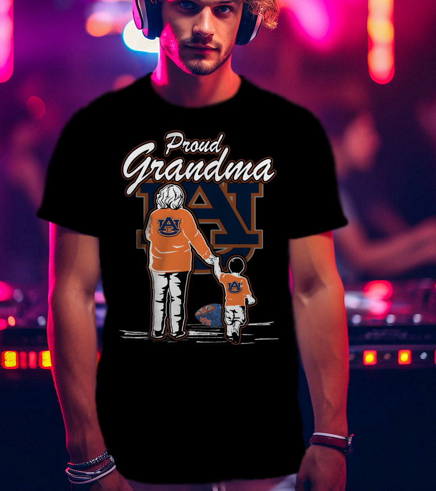 Proud Grandma Auburn Tigers Family Fan Football T-Shirt