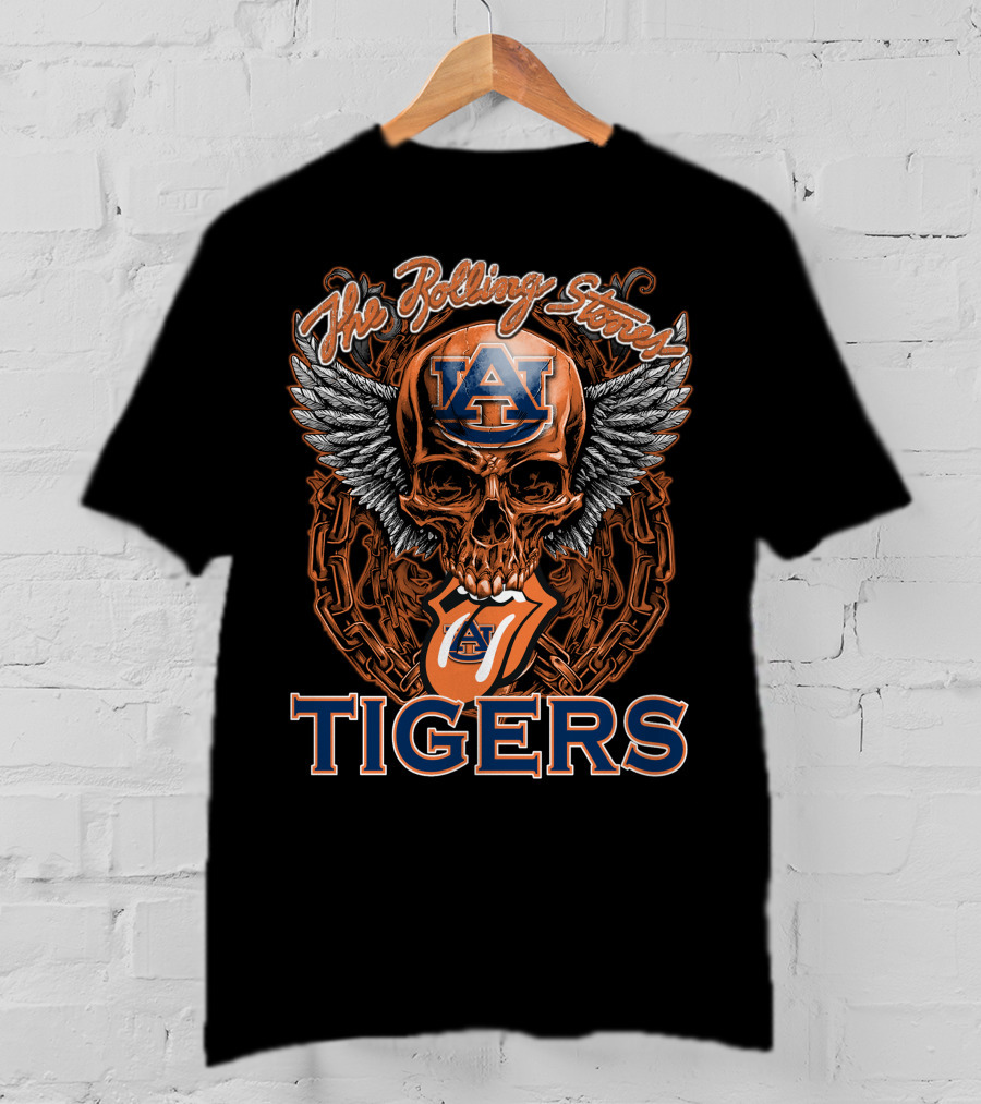 The Rolling Stones Auburn Tigers Skull Winged T-Shirt