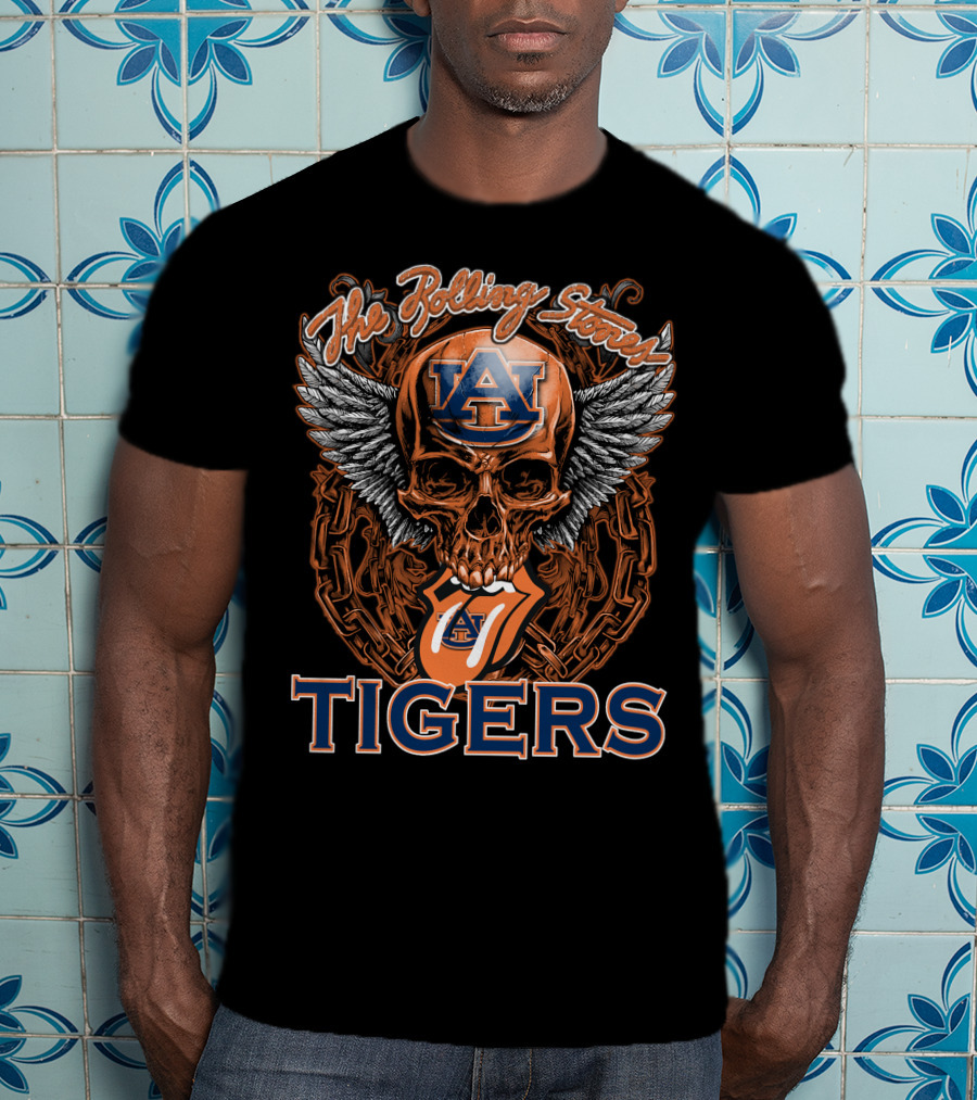 The Rolling Stones Auburn Tigers Skull Winged T-Shirt