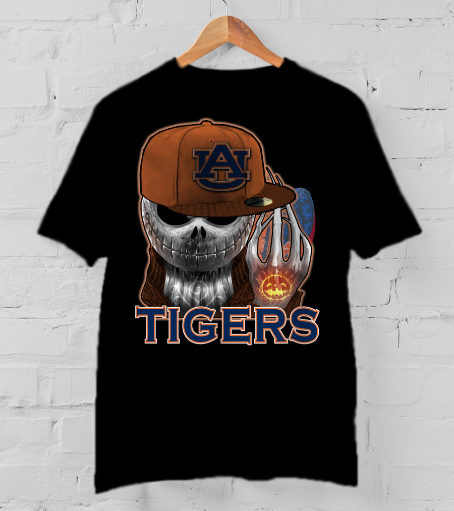 Jackskull Auburn Tigers Halloween Pumpkin T-Shirt