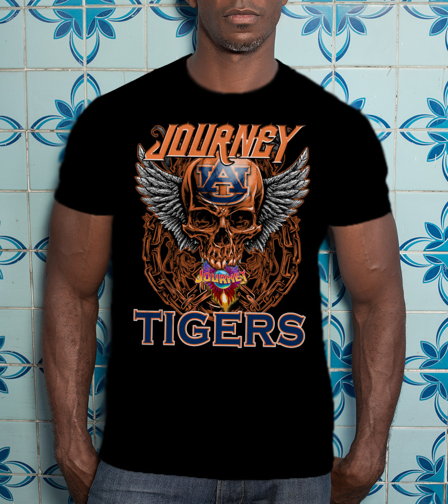 Journey Auburn Tigers Skull Wings T-Shirt