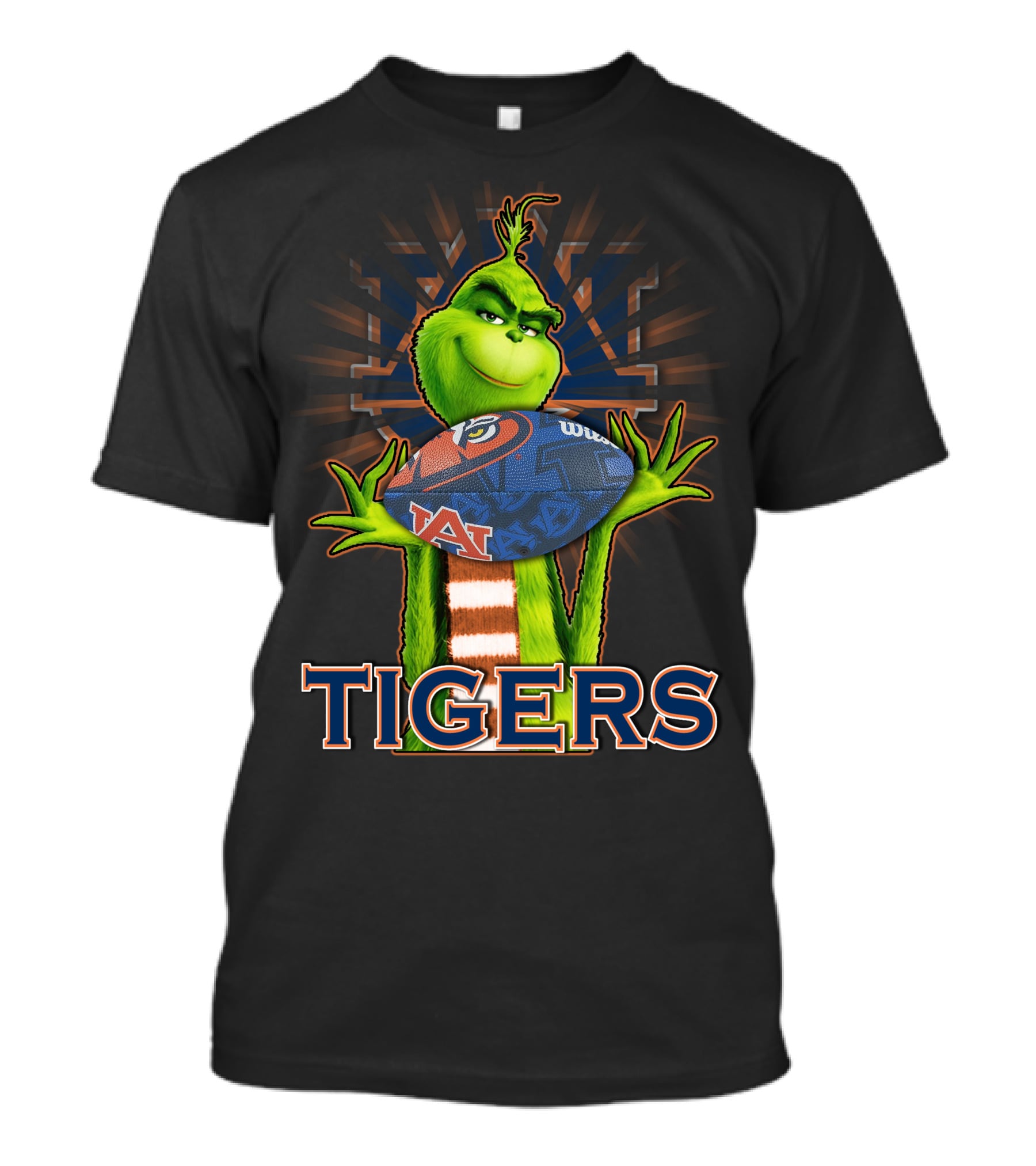 Grinch Auburn Tigers Football Fan T-Shirt