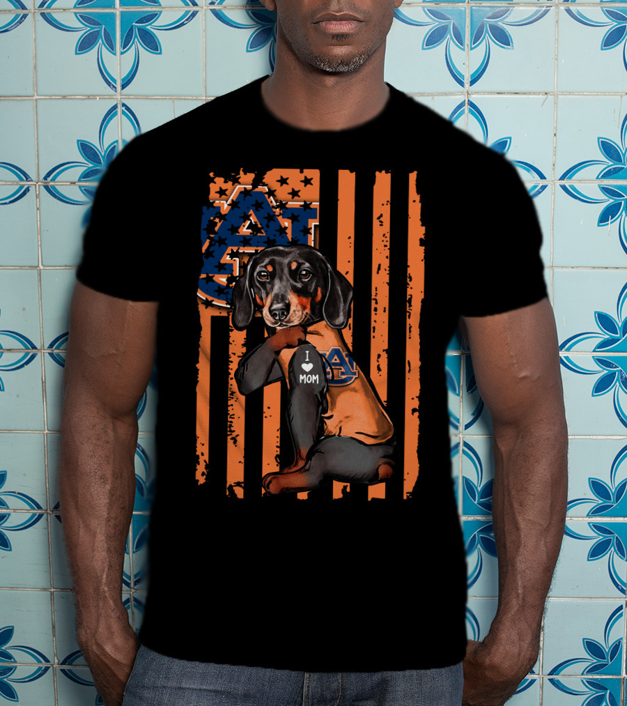 Auburn Tigers Dachshund I Love Mom T-Shirt