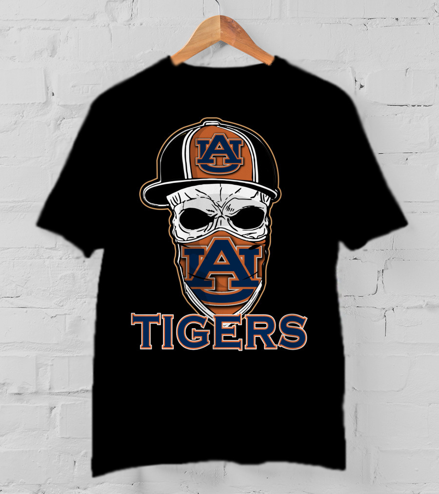 Auburn Tigers Skull Hat T-Shirt