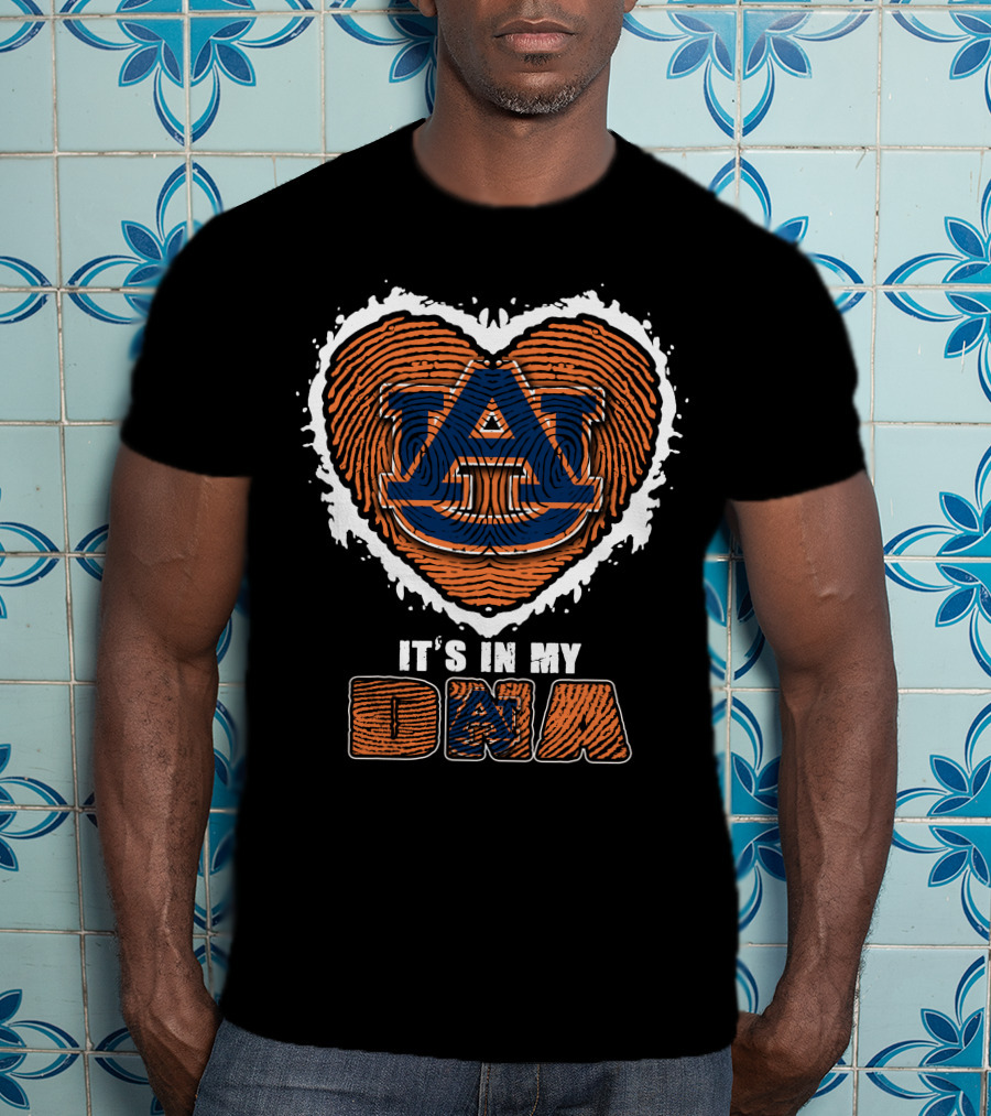 Auburn Tigers It's In My DNA Fingerprint Heart T-Shirt