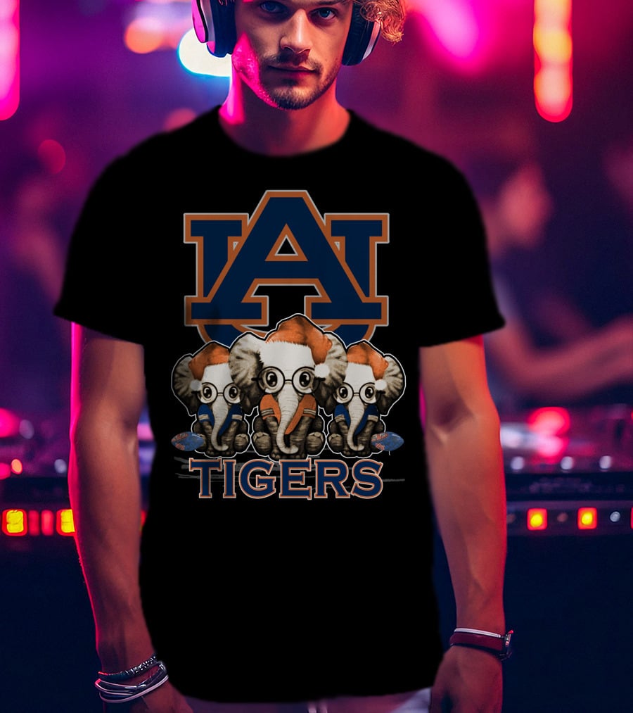 Auburn Tigers Christmas Elephants T-Shirt