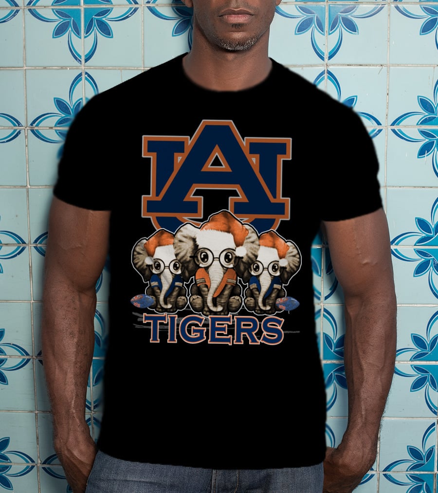 Auburn Tigers Christmas Elephants T-Shirt