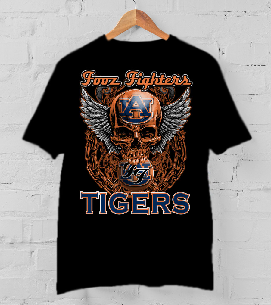 Fooz Fighters Auburn Tigers Winged Skull Iconic AU T-Shirt