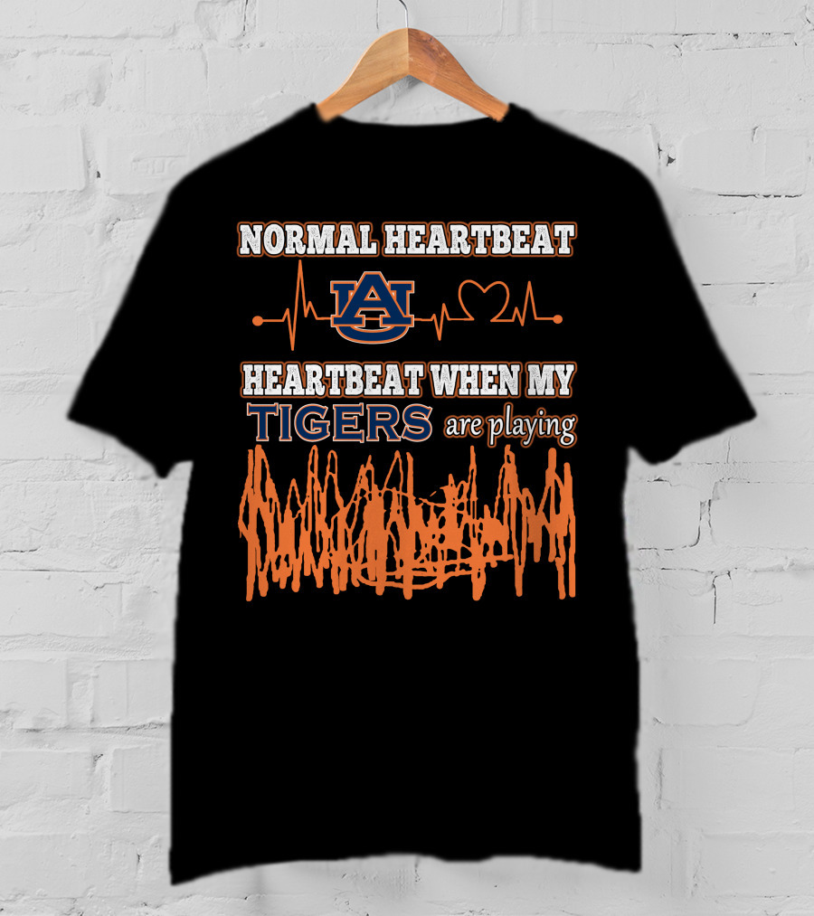 Normal Heartbeat Auburn Heartbeat When My Tigers Are Playing T-Shirt