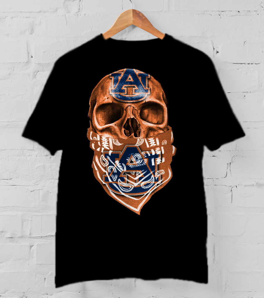Auburn Tigers Skull Bandana T-Shirt